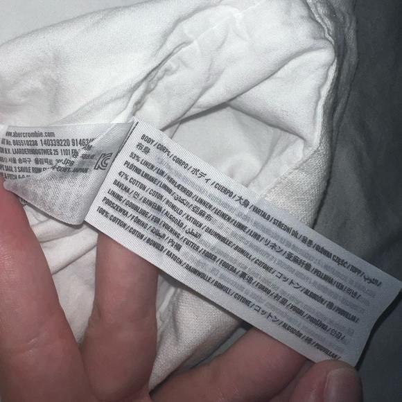 Abercrombie & fitch linen square neck top in white size small - Picture 4 of 5